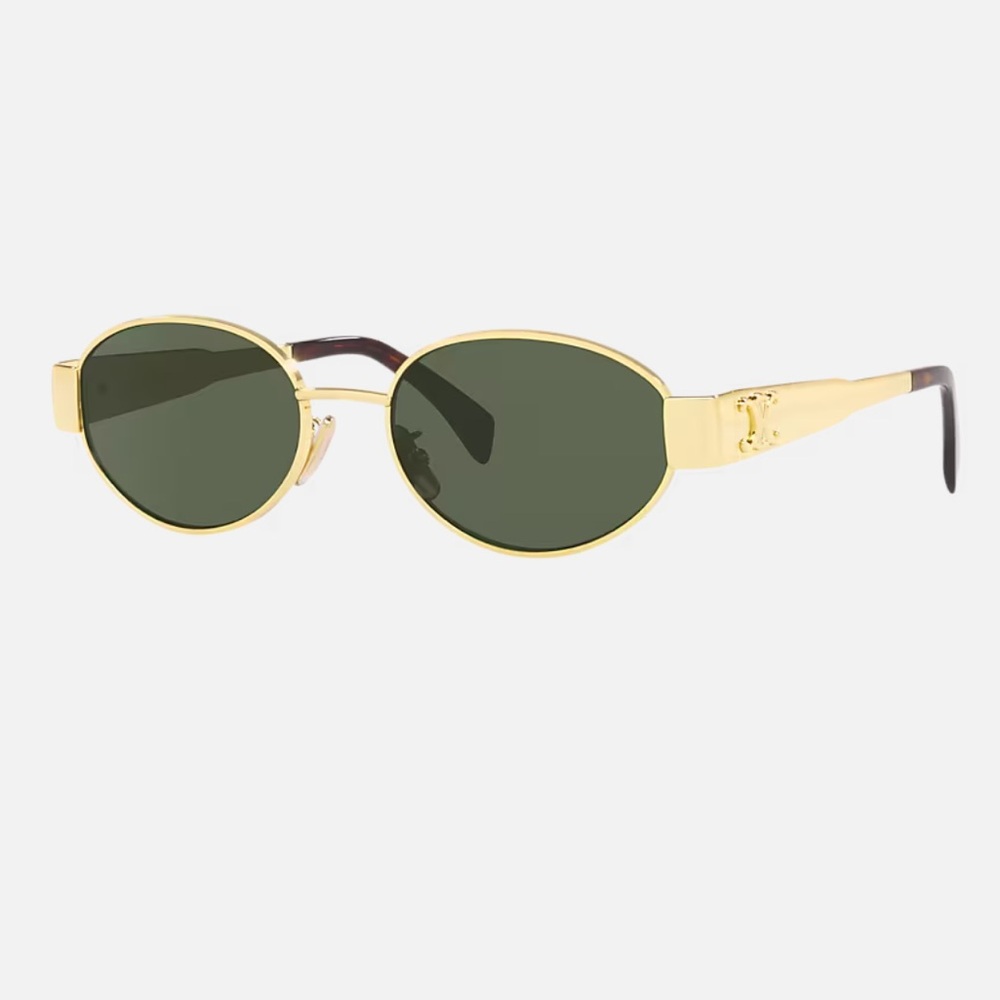 Celine Triomphe Oval Gold Frame Sunglasses